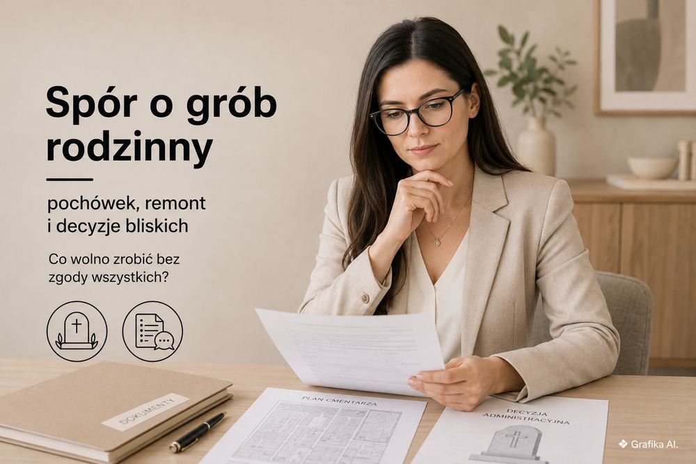 Spór o grób rodzinny – kolejny pochówek, remont nagrobka i decyzje współuprawnionych