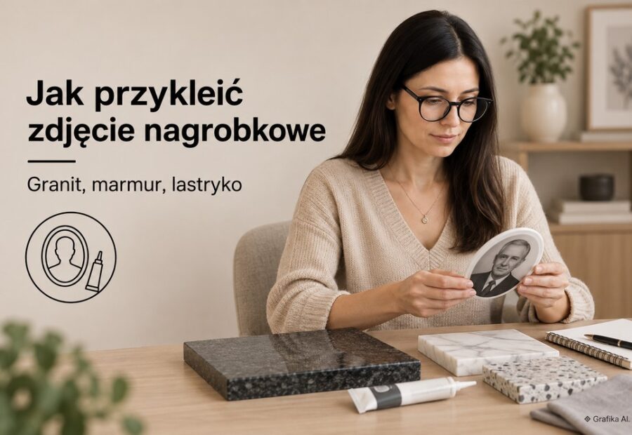 Czym przykleić zdjęcie nagrobkowe do granitu, marmuru lub lastryka