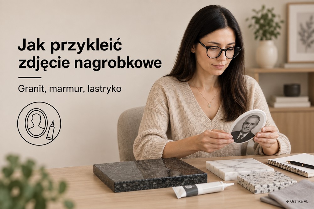 Czym przykleić zdjęcie nagrobkowe do granitu, marmuru lub lastryka